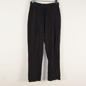 Puro Lino 100% Linen Black Straight Leg Pants Womens Sz M